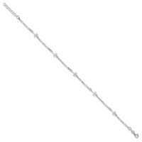 Sterling Silver Dragonflies Plus 1 Inch Extender - Total 9 Inch Anklet, 8" view 3