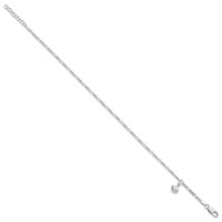 Sterling Silver Shell Dangle Plus 1 Inch Extender - Total 10 Inch Anklet, 9" view 3