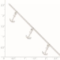 Sterling Silver Anchor Charms Plus 1 Inch Extender - Total 10 Inch Anklet - 9in view 4