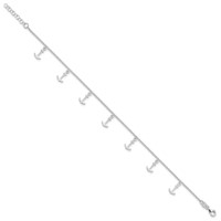 Sterling Silver Anchor Charms Plus 1 Inch Extender - Total 10 Inch Anklet - 9in view 3