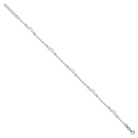 Sterling Silver Dolphin 5-Station Plus 1 Inch Extender - Total 10 Inch Anklet, 9" view 3