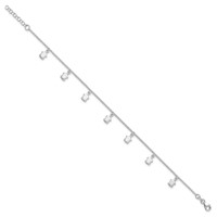 Sterling Silver Turtle Charms Plus 1 Inch Extender - Total 10 Inch Anklet, 9" view 2