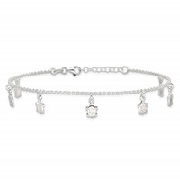 Sterling Silver Turtle Charms Plus 1 Inch Extender - Total 10 Inch Anklet, 9" view 5