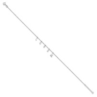 Sterling Silver Love Letters Plus 1 Inch Extender - Total 11 Inch Anklet, 10" view 2