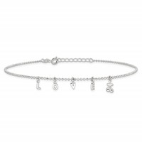 Sterling Silver Love Letters Plus 1 Inch Extender - Total 11 Inch Anklet, 10" view 4