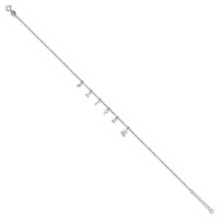 Sterling Silver Faith Letters Plus 1 Inch Extender - Total 11 Inch Anklet, 10" view 2
