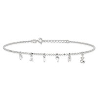 Sterling Silver Faith Letters Plus 1 Inch Extender - Total 11 Inch Anklet, 10" view 4