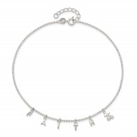 Sterling Silver Faith Letters Plus 1 Inch Extender - Total 11 Inch Anklet, 10" view 5