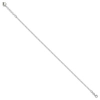 Sterling Silver Figaro Anklet with Puffed Heart Dangle Plus 1 Inch Extender - Total 10 Inch, 9" view 3