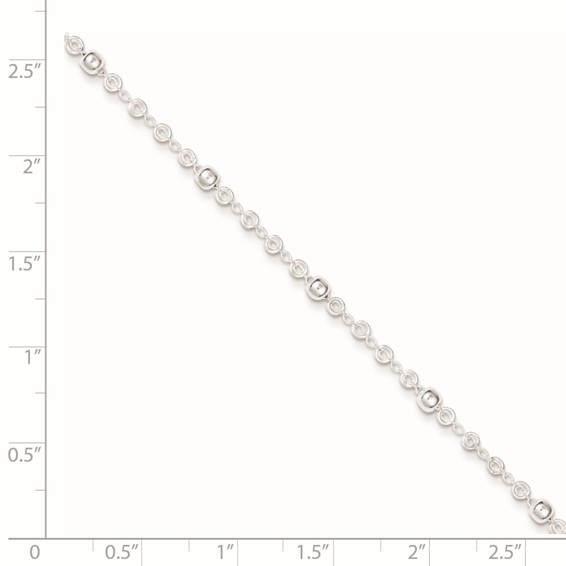 Sterling Silver Beads 10 inch Plus 1 inch Extender - Total 11 inch Anklet