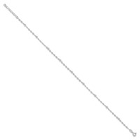Sterling Silver Beads Plus 1 Inch Extender - Total 11 Inch Anklet, 10" view 2