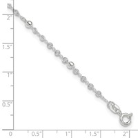 Sterling Silver Beads Plus 1 Inch Extender - Total 11 Inch Anklet, 10" view 5