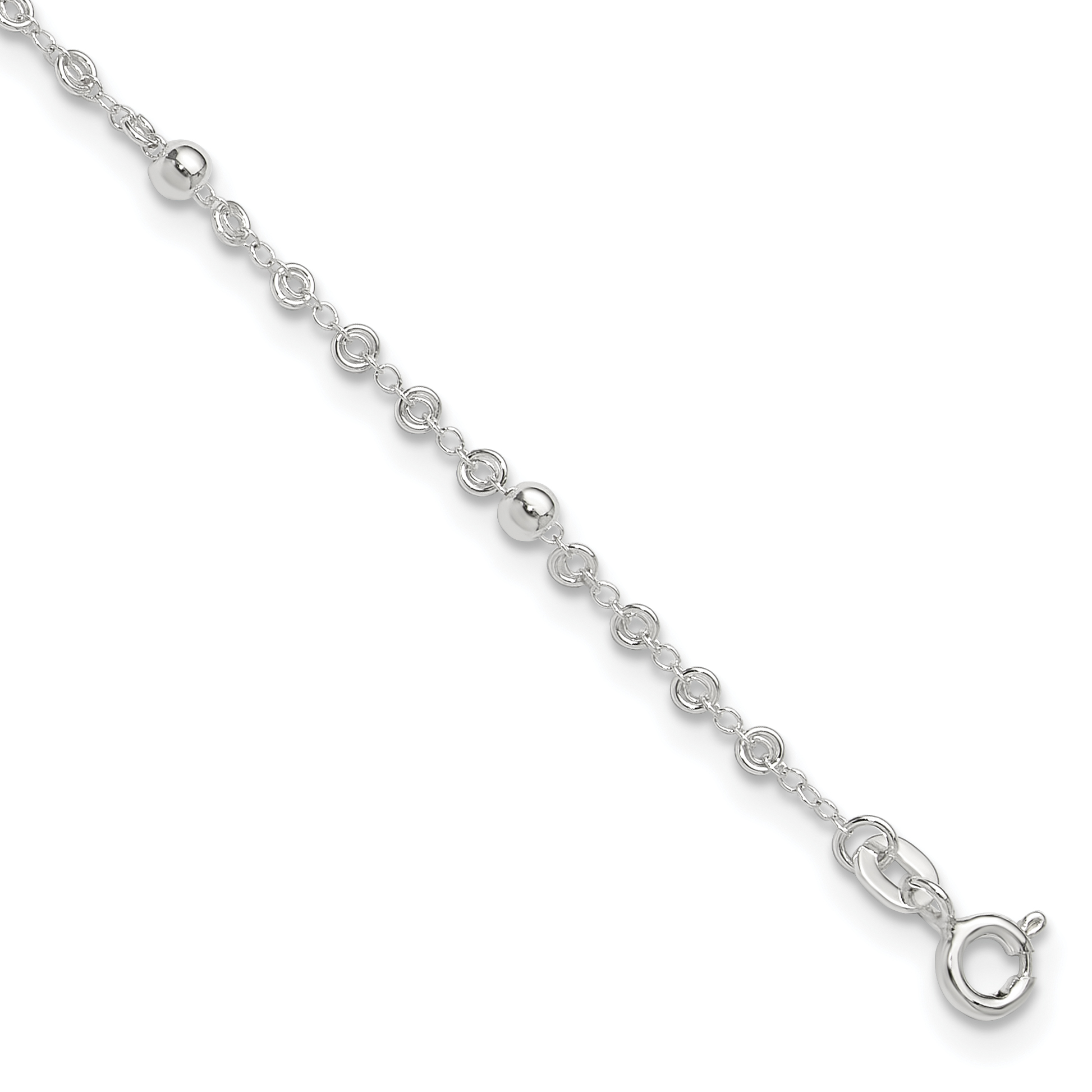 Sterling Silver 10in plus 1in ext. Anklet (QG3176-10)