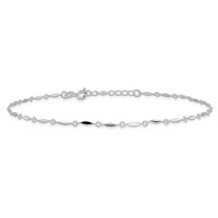 Sterling Silver Fancy Link Plus 1 Inch Extender - Total 11 Inch Anklet - 10in view 4