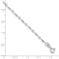 Sterling Silver Fancy Link Plus 1 Inch Extender - Total 11 Inch Anklet - 10in view 5