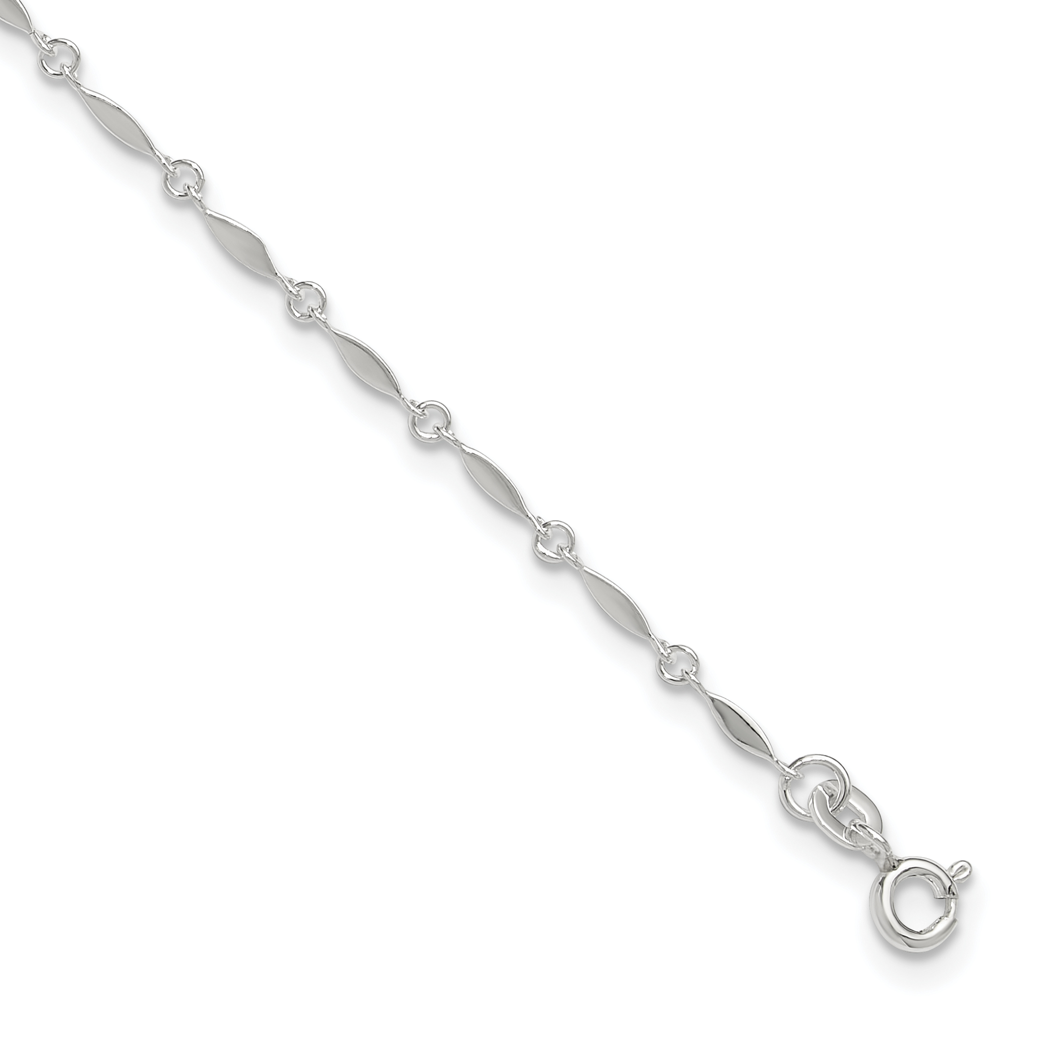 Sterling Silver 10in Plus1in ext. Anklet (QG3179-10)