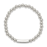 Sterling Silver Enameled Mom Beaded Stretch Bracelet view 2