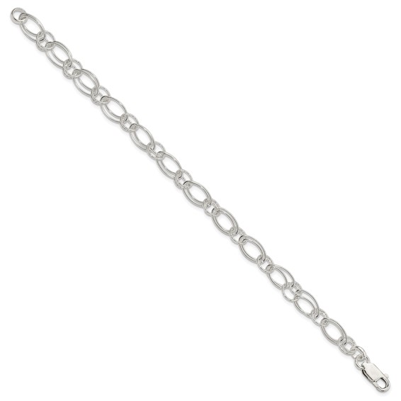 Sterling Silver Polished Oval Link Bracelet