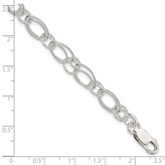 Sterling Silver Polished Oval Link Bracelet