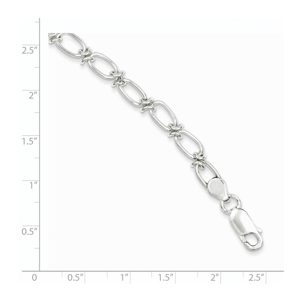 Sterling Silver Polished Oval Link Bracelet (QG3226-7.5)