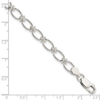 Sterling Silver Polished 5mm Oval Link Bracelet, 7.5" view 4
