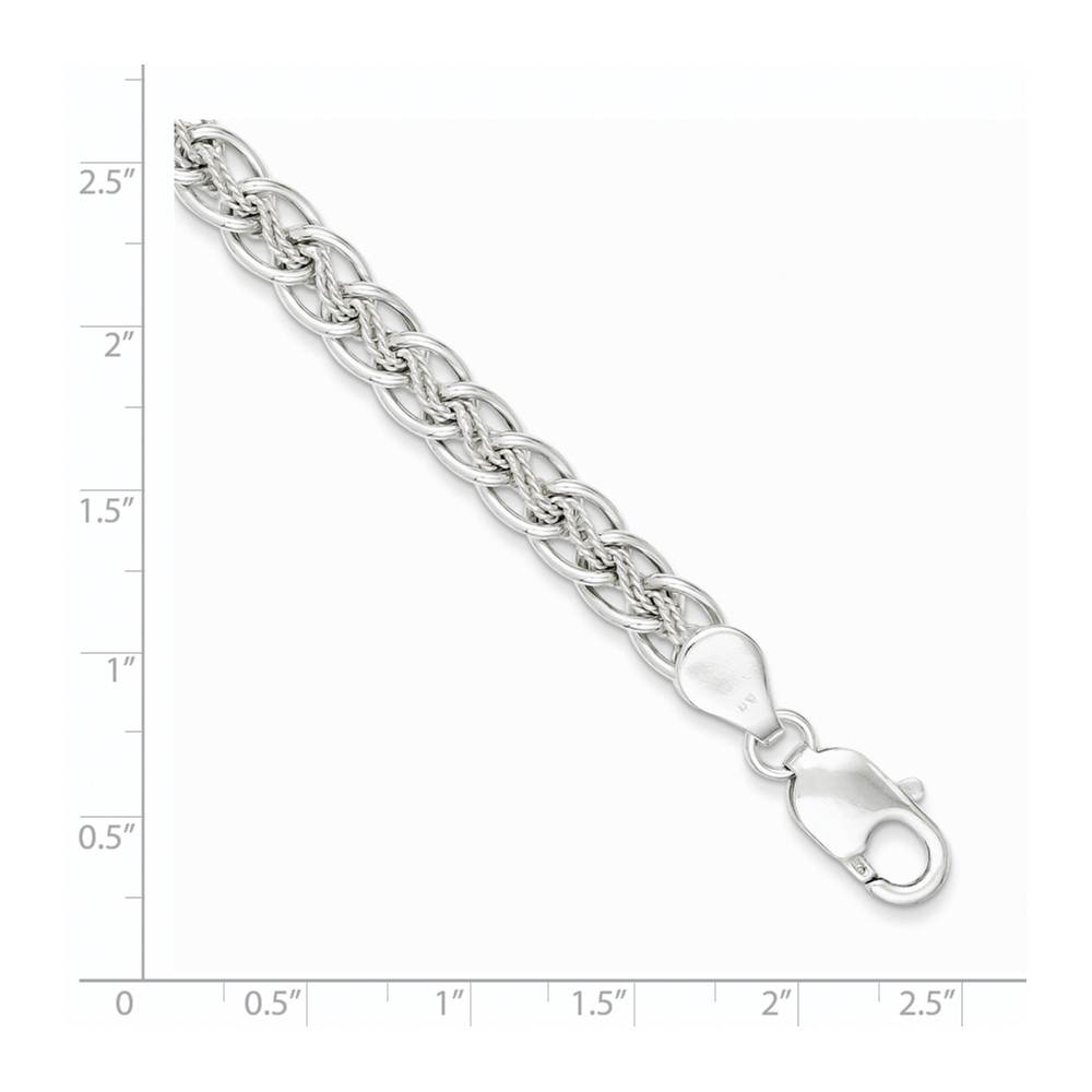 Sterling Silver Polished and Textured Fancy Bracelet (QG3230-7.5)