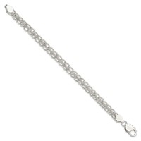 Sterling Silver Polished and Textured Fancy Bracelet, 7.5" view 2