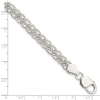 Sterling Silver Polished and Textured Fancy Bracelet, 7.5" view 4