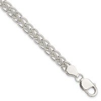 Sterling Silver Polished and Textured Fancy Bracelet, 7.5" view 1