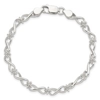 Sterling Silver Polished Fancy Infinity Link Bracelet, 7.5" view 3