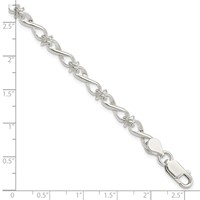 Sterling Silver Polished Fancy Infinity Link Bracelet, 7.5" view 4