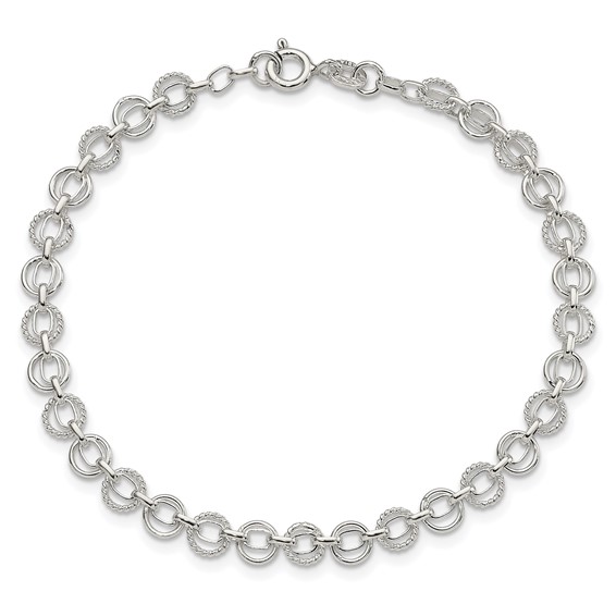 Sterling Silver 5mm Fancy Link Bracelet