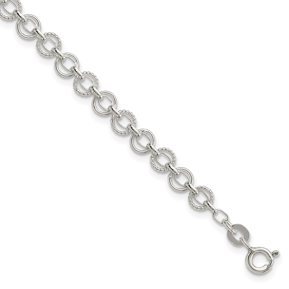 Sterling Silver 5mm Fancy Bracelet (QG3245-7.25)
