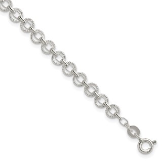 Sterling Silver 5mm Fancy Link Bracelet