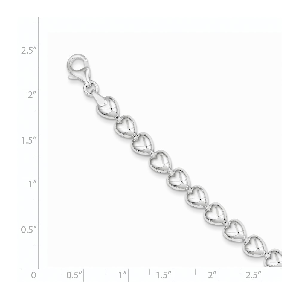 Sterling Silver Polished Heart Bracelet (QG3265-7.5)