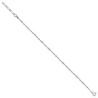 Sterling Silver Diamond-cut Fancy Beaded Bracelet with 1 Inch Extension, 7" view 2
