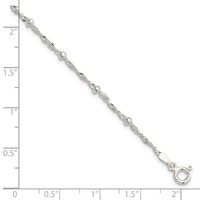 Sterling Silver Diamond-cut Fancy Beaded Bracelet with 1 Inch Extension, 7" view 4