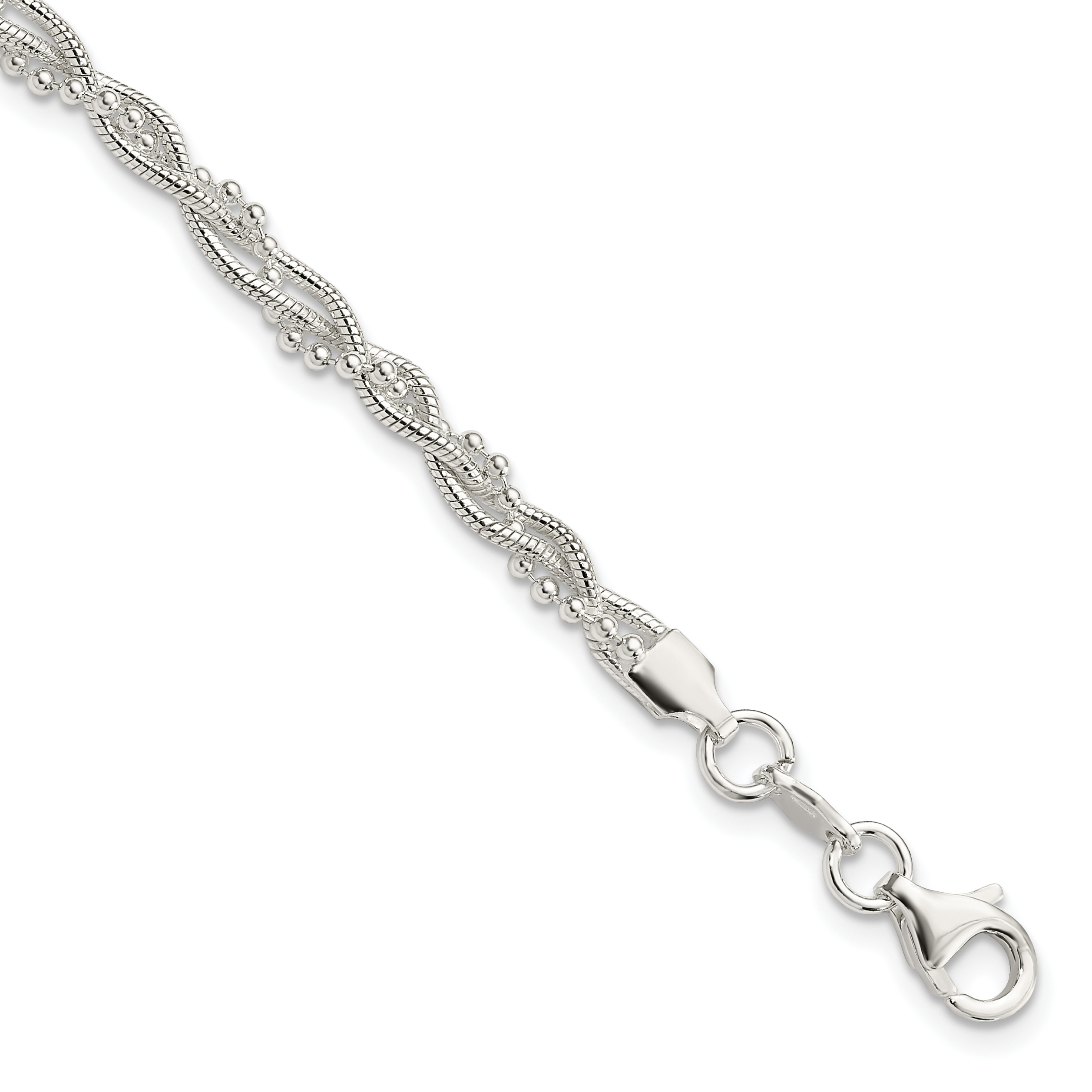 Sterling Silver Fancy Braided Bracelet (QG3299-7.5)