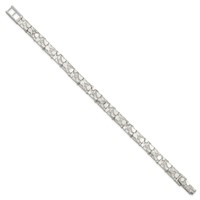 Sterling Silver 7mm Nugget Link Mens Bracelet, 8" view 2