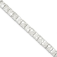 Sterling Silver 9mm Nugget Link Bracelet - 7in view 1