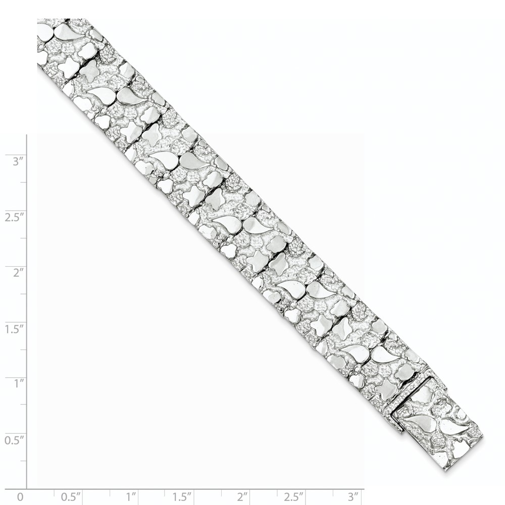 Sterling Silver 15mm Nugget Bracelet (QG3325-8.5)