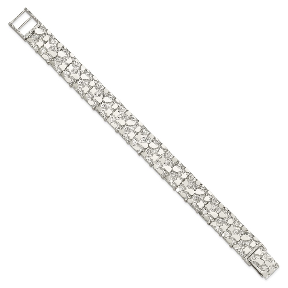 Sterling Silver 15mm Nugget Bracelet (QG3325-8.5)
