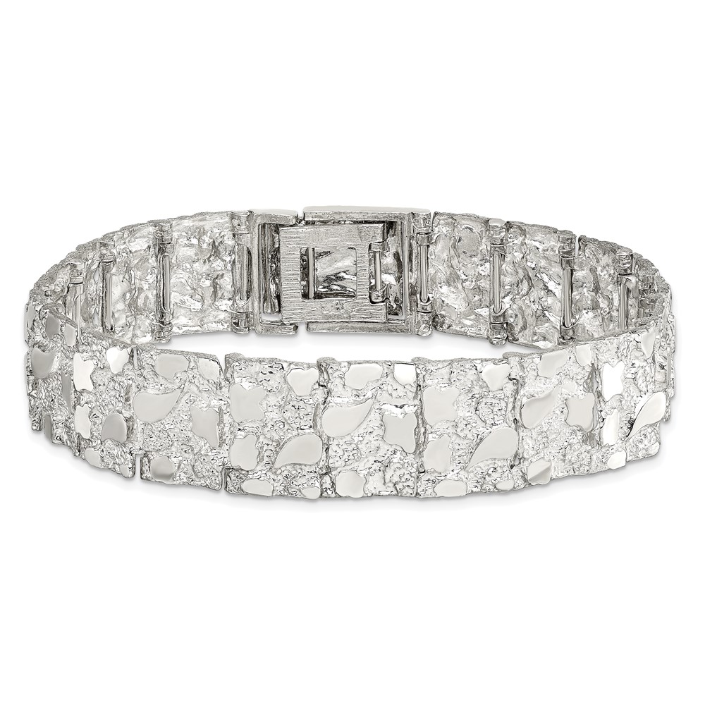Sterling Silver 15mm Nugget Bracelet (QG3325-8.5)