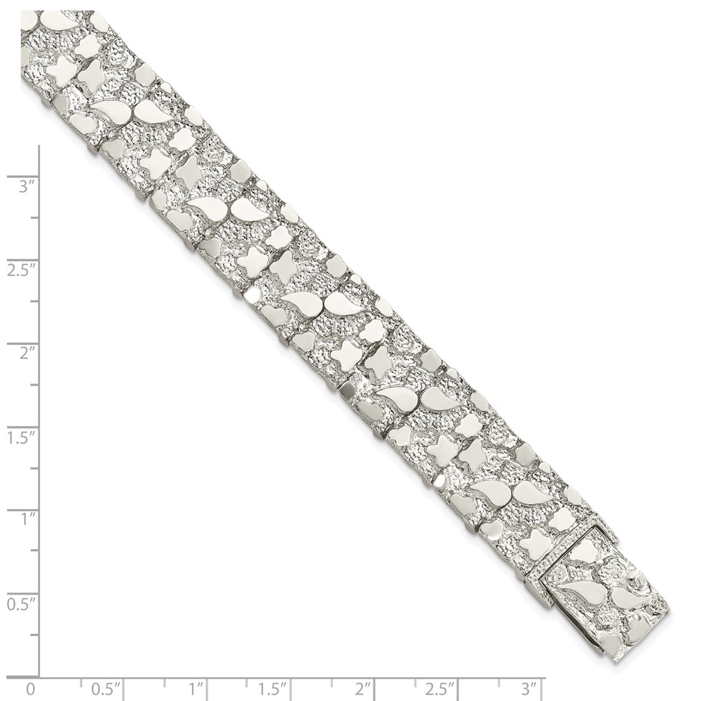 Sterling Silver 15mm Nugget Bracelet (QG3325-8.5)