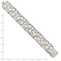 Sterling Silver 15mm Nugget Link Mens Bracelet, 8.5" view 4
