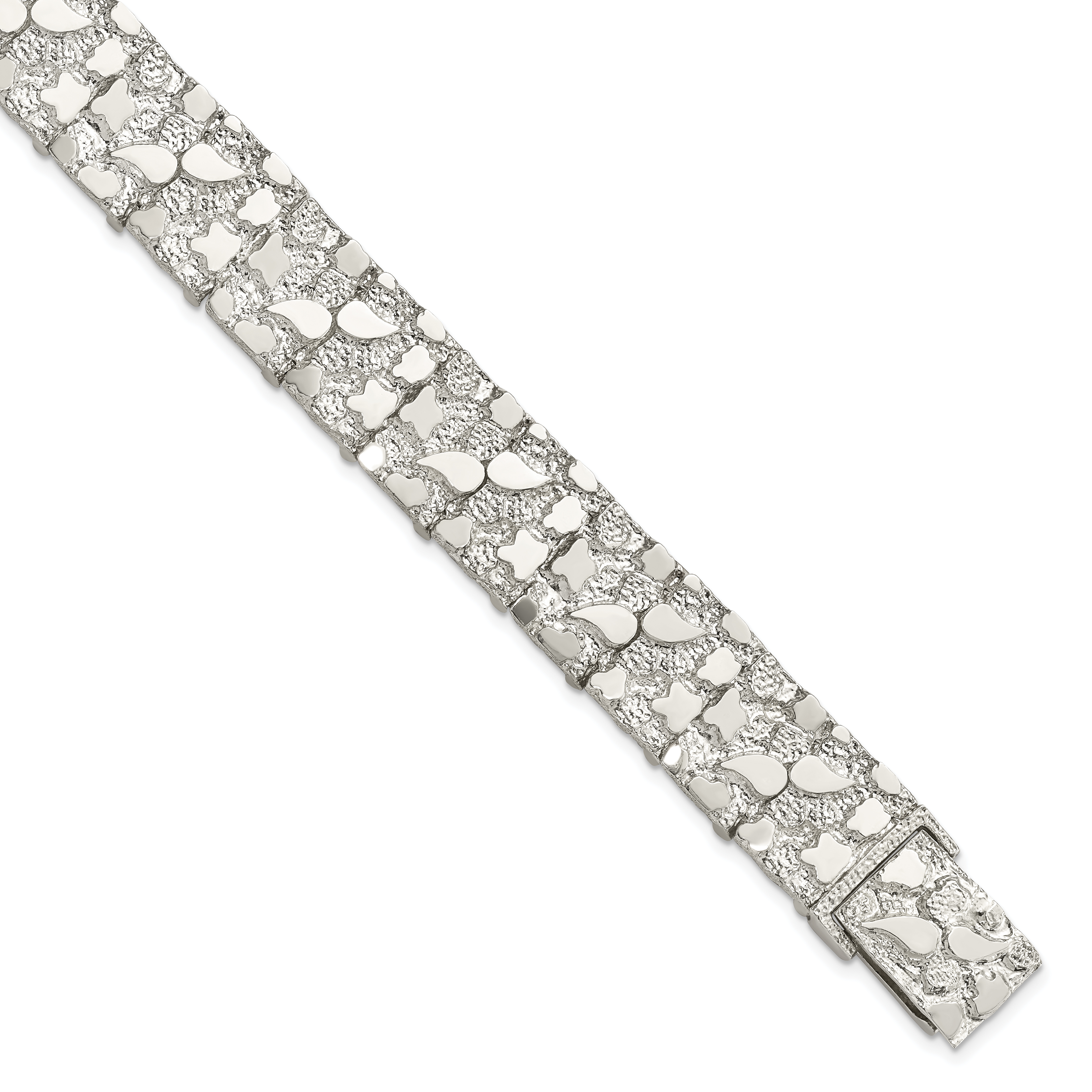 Sterling Silver 15mm Nugget Bracelet (QG3325-8.5)