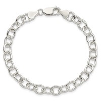 Sterling Silver Polished 6.75mm Cable Link Bracelet, 7.5" view 3