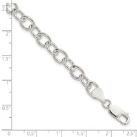 Sterling Silver Polished 6.75mm Cable Link Bracelet, 7.5" view 4