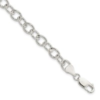 Sterling Silver Polished 6.75mm Cable Link Bracelet, 7.5" view 1