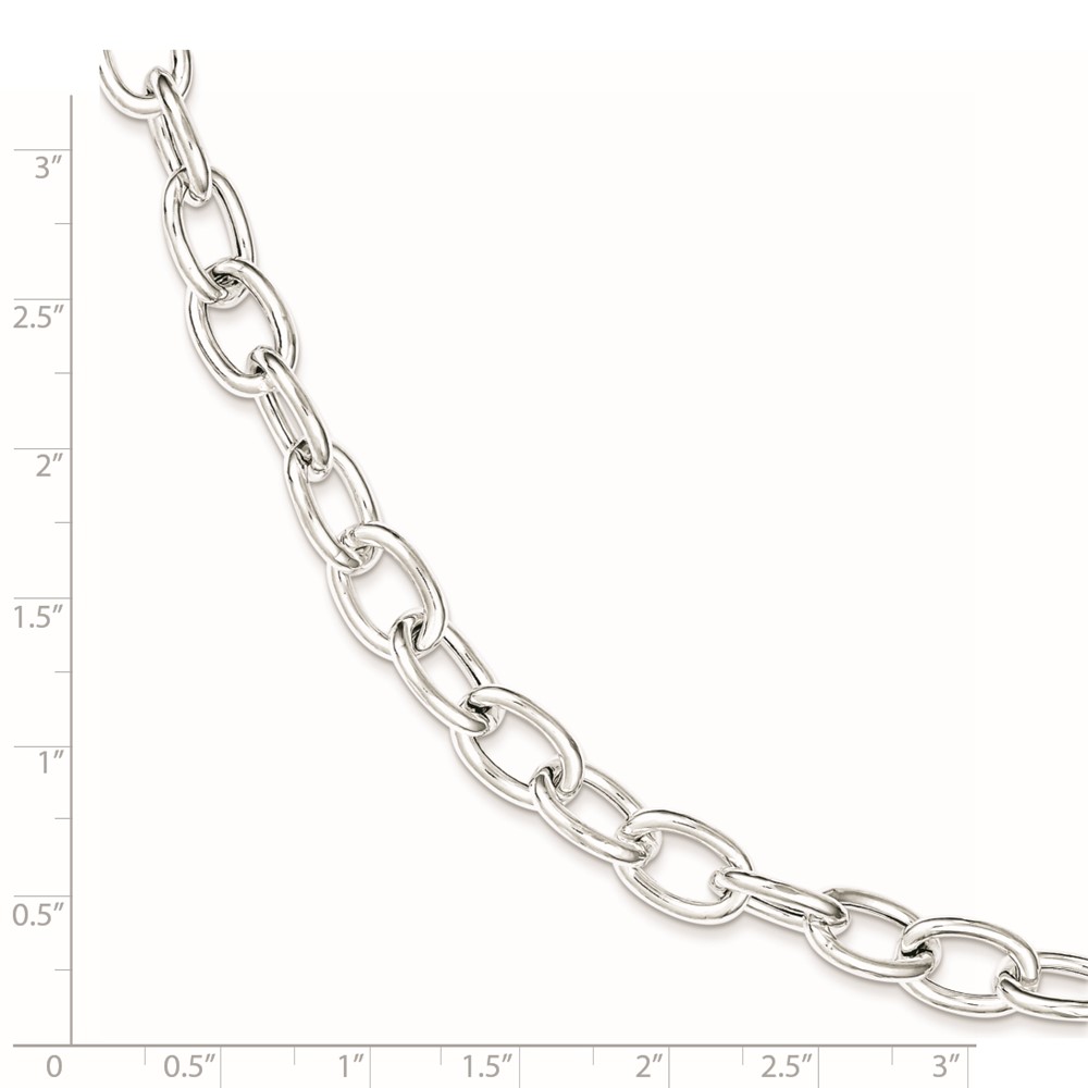 Sterling Silver Open Link Cable 8.50mm Bracelet (QG3358-7.5)